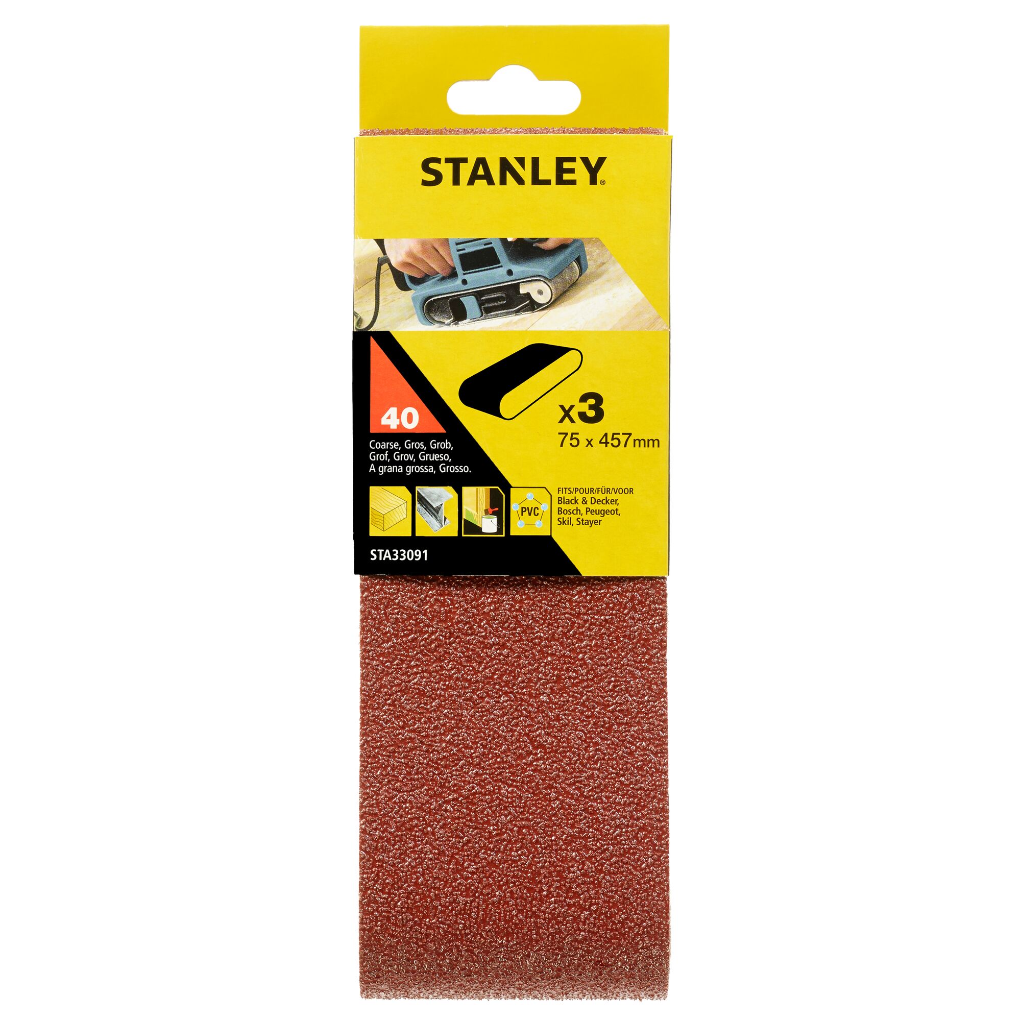 SANDING BELTS - 75 x 457 40g | STANLEY
